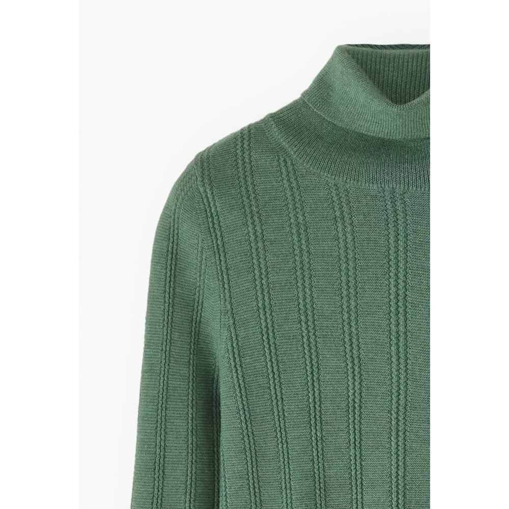 WRAP London Merino Wool Rollneck Sweater Green Women’s 8 Minimalist Luxury Cozy - Picture 12 of 16